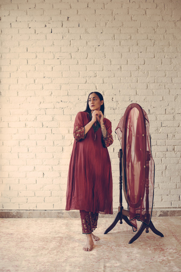 Maroon Ranjeet Suit