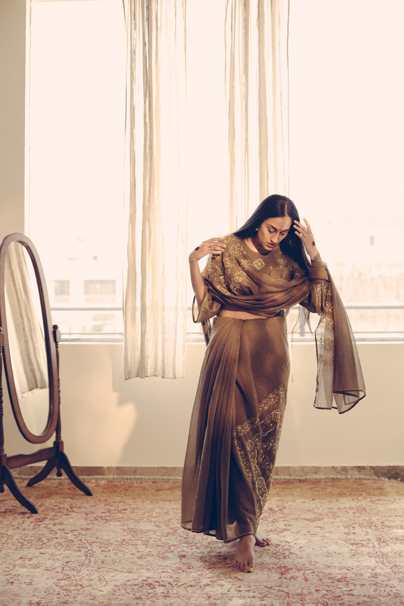 Olive Nizam Motif Saree