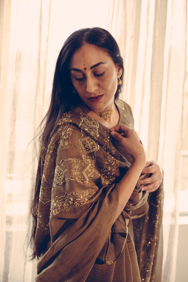 Olive Nizam Motif Saree