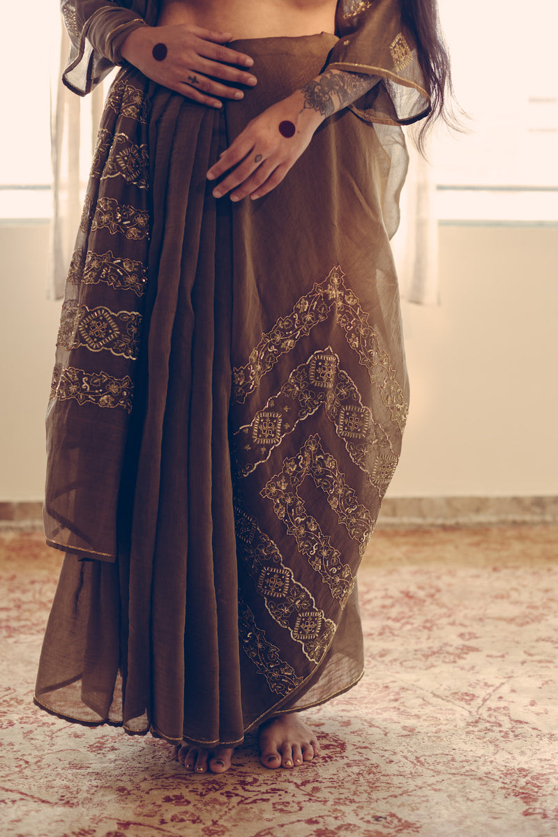 Olive Nizam Motif Saree