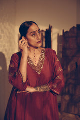 Maroon Karuna Kurta Set